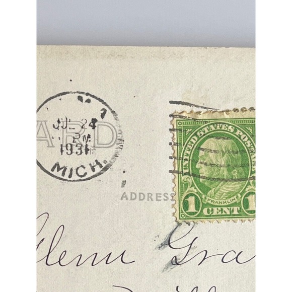 Vintage 1931 Ephemera Litho Postcard Souvenir Alma College Alma Michigan Auto - Picture 4 of 5